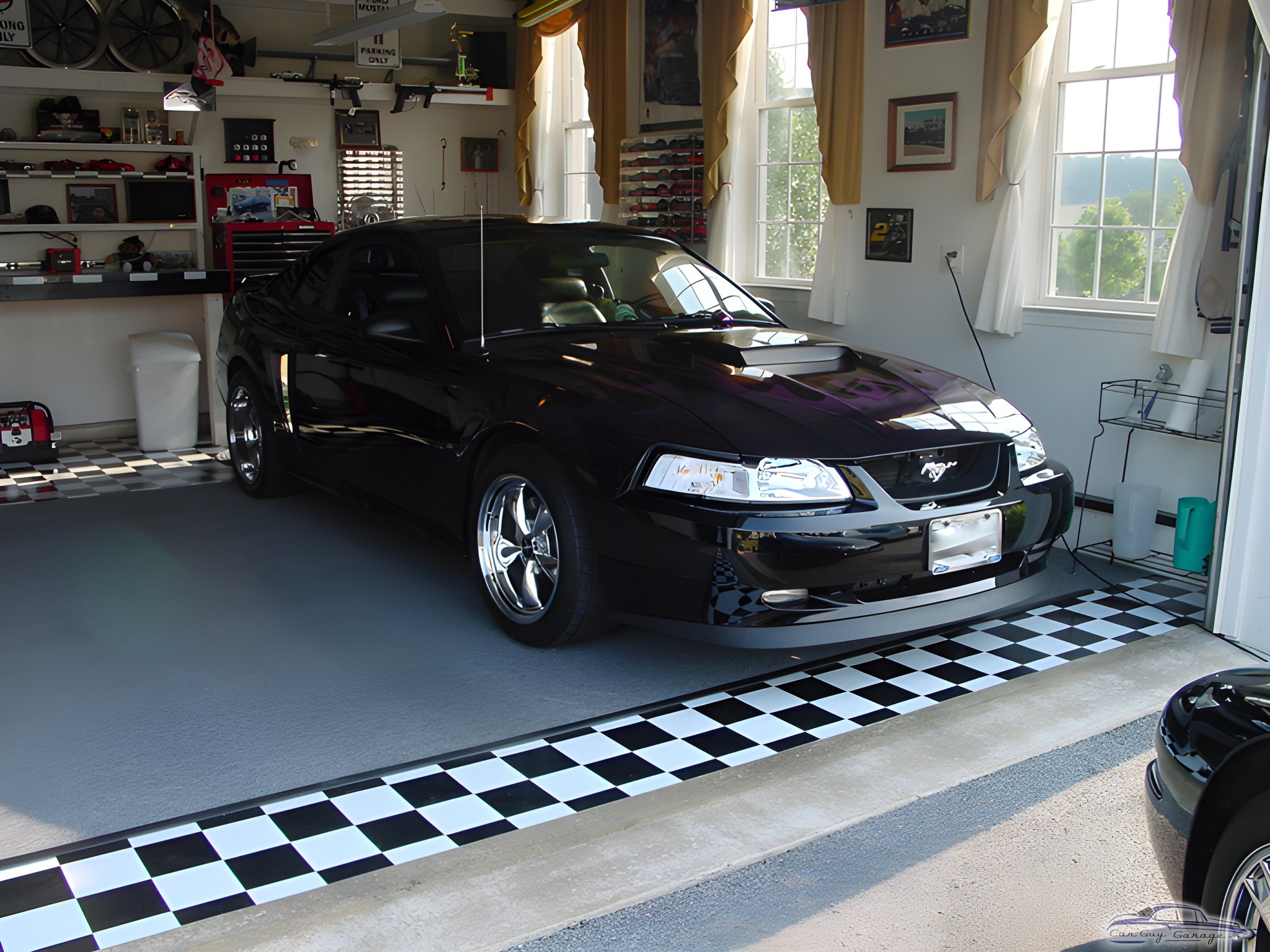 Mustang in Clean Garage with Checkered Flooring - Bob from Westminster, MD