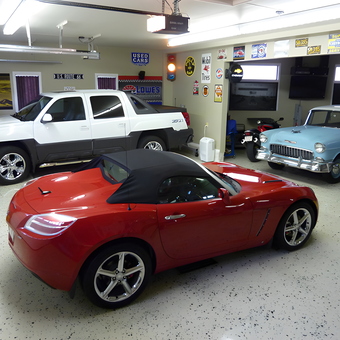 Classic and Modern Cars in Decorated Garage - Glen from Chicago, IL