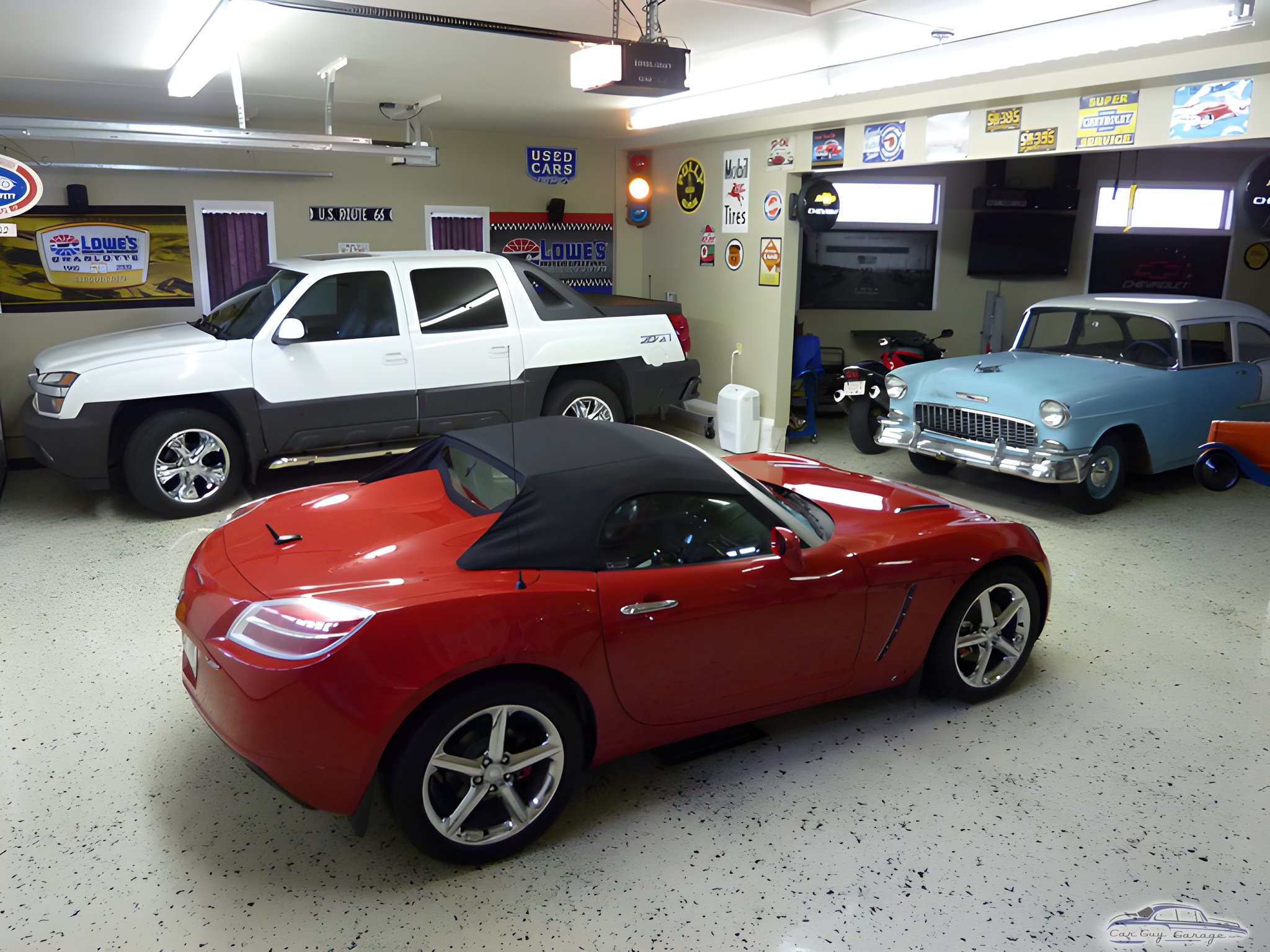 Classic and Modern Cars in Decorated Garage - Glen from Chicago, IL