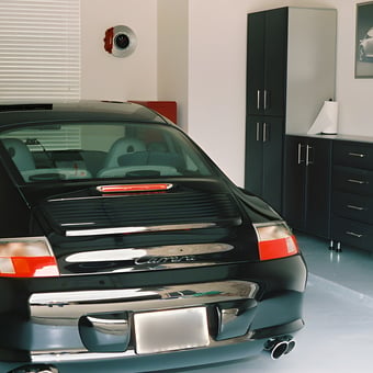 Modern garage with storage cabinets and Porsche - Ronald from Flower Mound, TX
