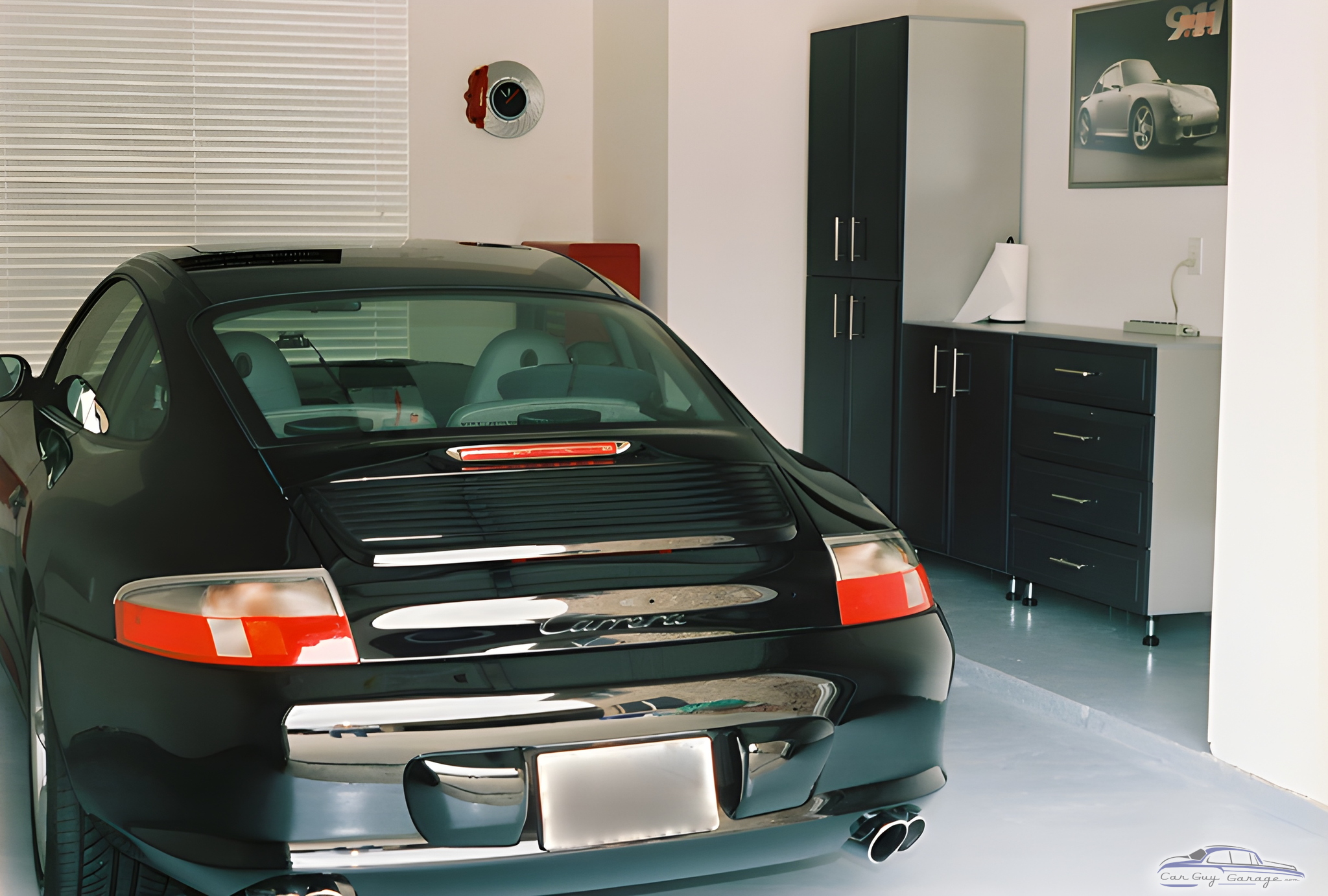 Modern garage with storage cabinets and Porsche - Ronald from Flower Mound, TX