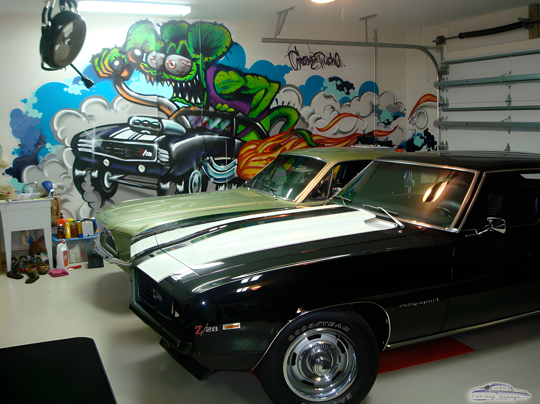 Classic Muscle Cars and Custom Wall Mural Garage - Jim from Boca Raton, FL
