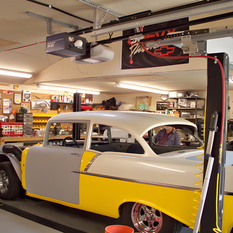 Classic Car on Lift in Organized Garage - Dennis from Elkhorn, WI