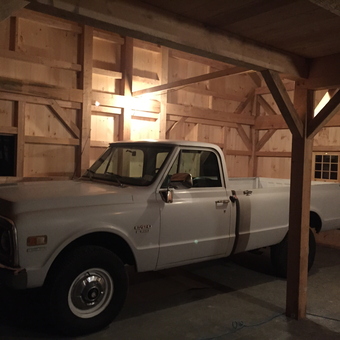 Classic White Chevy Truck in Wooden Garage - Jb from Cairo, NY