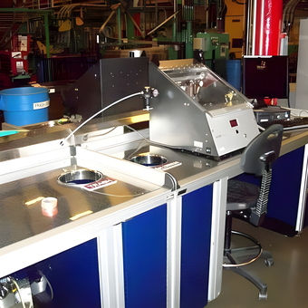 Industrial Aluminum Workbench With Equipment and Chair - Custom Aluminum