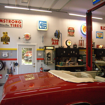 Classic Car Garage with Vintage Signs and Tools - Al from Caledonia, MI