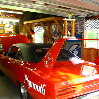 Classic Plymouth Muscle Car in Decorated Garage - Winged One from Charlotte, MI