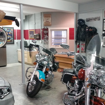 Garage with Motorcycles, Bicycles, and Wall Storage - Brandon Carroll from Hollywood, S. Carolina