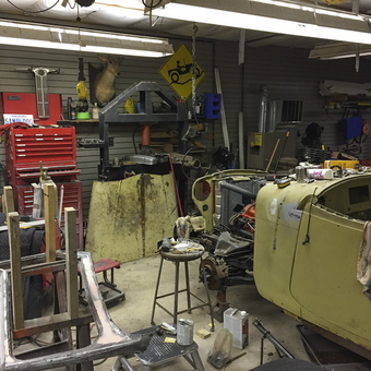 Restoration Garage with Tool Chest and Jeep Project - CJ3bJeep from North Canton, Ohio