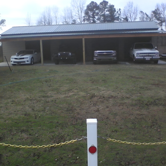 Three Car Garage with Chain Barrier - Joel from Rowland, NC