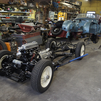 Classic Car Restoration Garage With Chassis and Tools - Harald from Koblenz, Germany