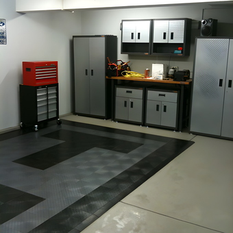 Diamond Plate Cabinets and Tool Chest Garage Setup - Joe from Cleves, OH