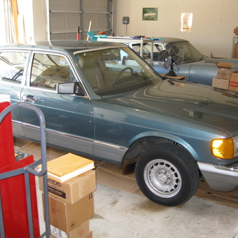 Classic Mercedes in Organized Garage with Tool Cabinet - VeeTwelve from Round Rock, Texas
