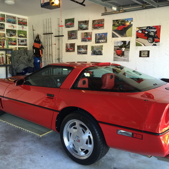 Red Corvette in Decorated Garage with Trophies - Philip Quagliariello from Greenacres, Florida