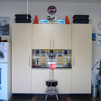 Garage Cabinets, Tool Storage, and Bar Stool - Dominic from Hurst, TX