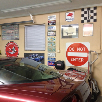 Corvette Garage with Vintage Signs and Decor - Treads from Hamburg, New York