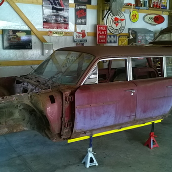 Classic Car Restoration on Jack Stands in Vintage Garage - PMD GUY from Bucyrus, Kansas