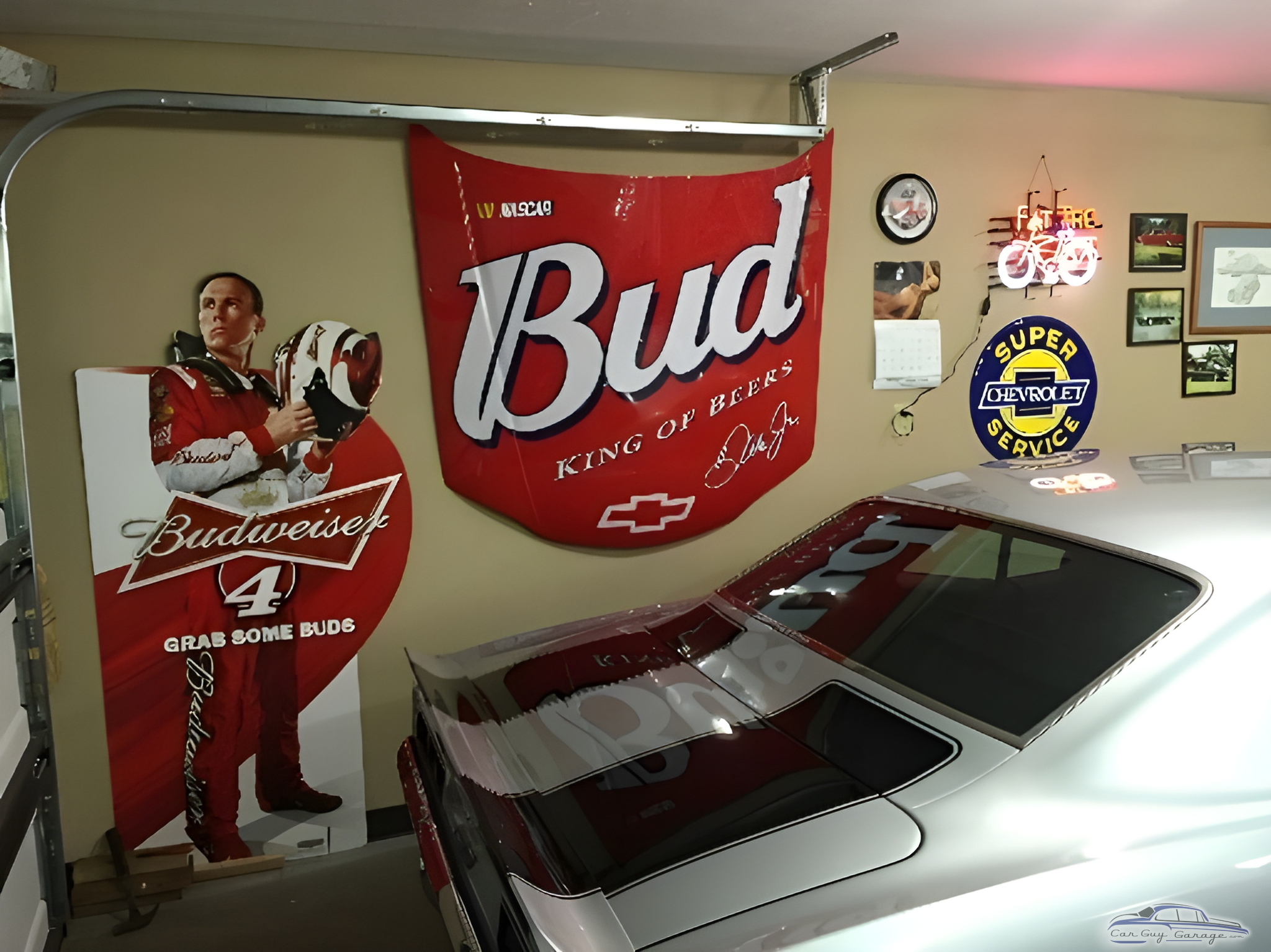 Budweiser Racing Decor and Neon Signs in Garage - Joe from Corryton, Tn