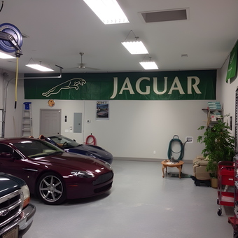 Jaguar Banner and Classic Car Display Garage - Richard from Snellville, Georgia