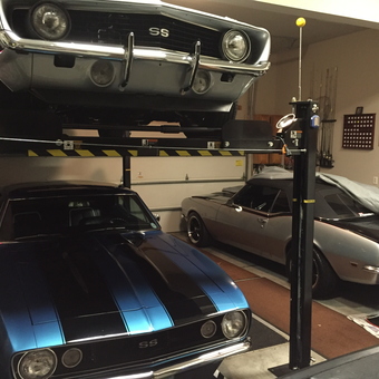 Garage with Car Lift and Classic Camaros - Outlaw34 from Knightdale, NC