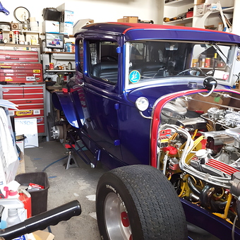 Classic Hot Rod and Tool Storage in Busy Garage - rodboy from Staten Island, New York