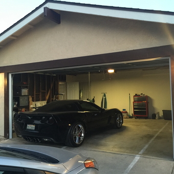 Organized garage with black Corvette and tool chest - CSULALS1 from Ontario, Ca