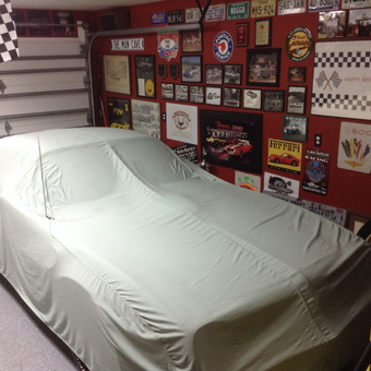 Classic Car with Cover and Garage Wall Decor - Dads MANCAVE