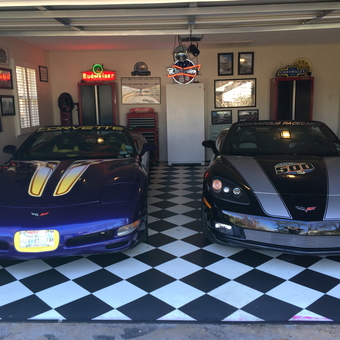 Corvette Garage with Neon Signs and Checkered Floor - Indy Man from Wetumpka, AL