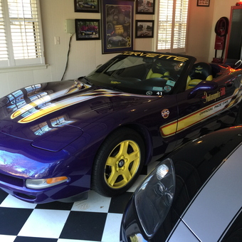 Indy 500 Corvette Pace Car, Checkered Floor, Wall Art - Indy Man from Wetumpka, AL