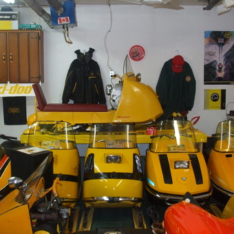 Vintage Ski-Doo Snowmobiles and Garage Decor - skidoo guy from orillia, ontario