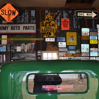 Garage Decor with Vintage Signs and License Plates - 5window from Selinsgrove, PA