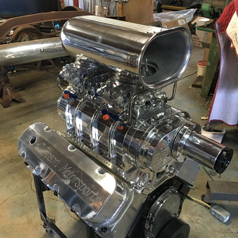 Polished Supercharged V8 Engine on Stand - Gary from Davenport, Florida