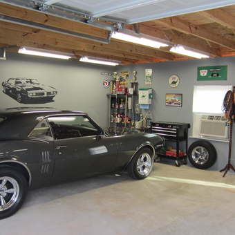 Classic Car Garage with Wall Art and Storage - Steve's Garage from Dothan, Alabama