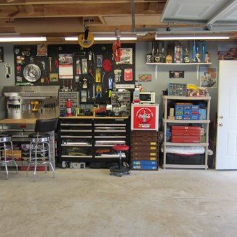 Organized Garage with Tool Storage and Workbench - Steve's Garage from Dothan, Alabama