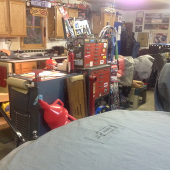 Organized garage with tool chests and car covers - Bob from Apalachin, New York