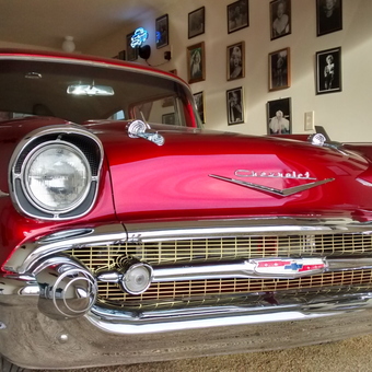 Classic Chevy Displayed with Wall Art - Marilyns Car Cave from Lake Havasu City, AZ