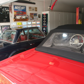 Classic Mercedes Garage with Wall Decor and Cabinets - Jonny B from San Marcos, California