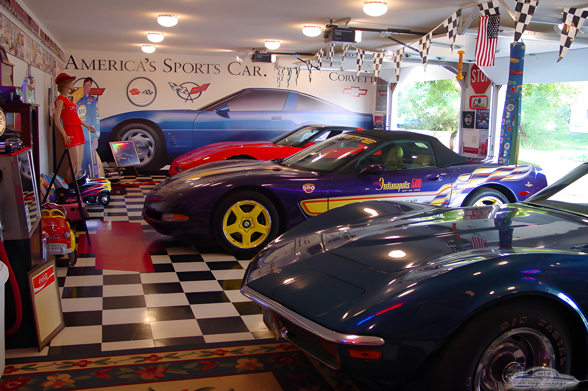 Corvette Themed Garage with Classic Decor - Bill from Bismarck, ND