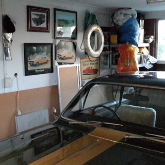 Classic car garage with wall art and storage - Dave from Rutherford, NSW