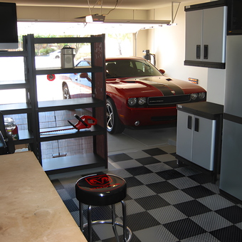 Organized Garage with Cabinets, Shelving, and Dodge Stool - Svein from Avondale, AZ