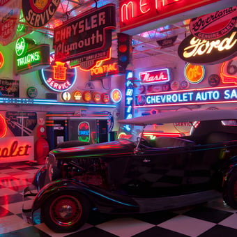Classic Car and Neon Garage Signs Display - Mike-Oklahoma from Bethany, Oklahoma
