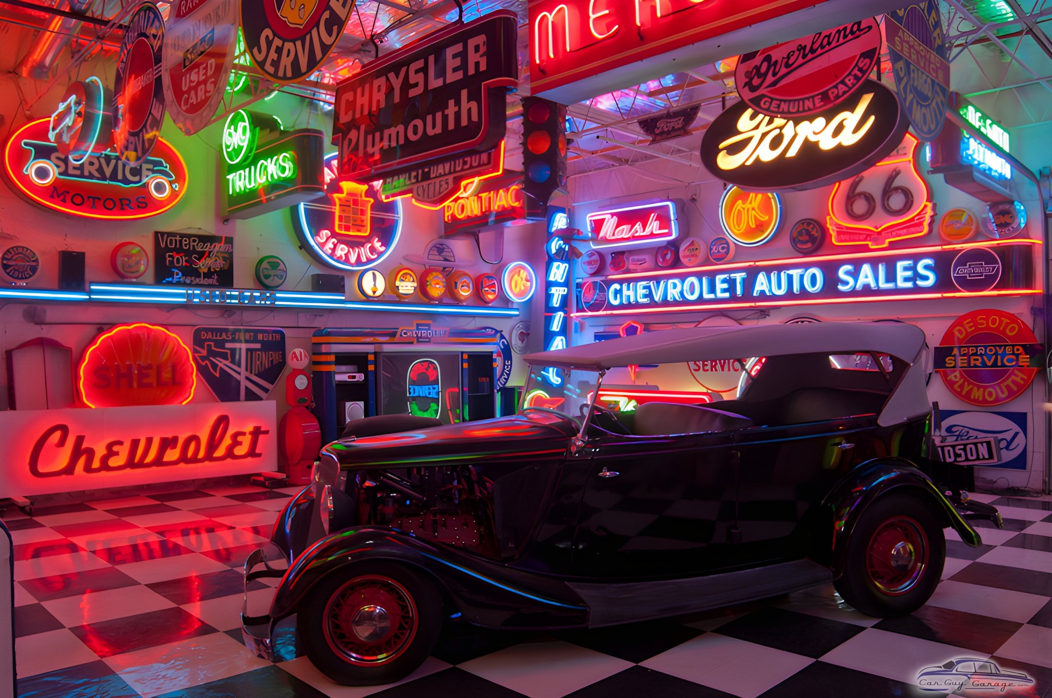 Classic Car and Neon Garage Signs Display - Mike-Oklahoma from Bethany, Oklahoma