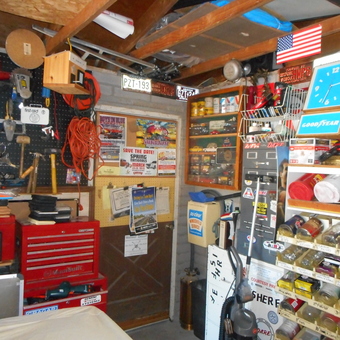 Organized Garage with Tools, Storage Bins, and Signs - Mauirebel from Mesa, Arizona