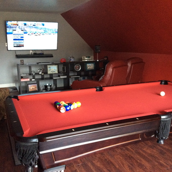 Garage Game Room with Pool Table and Theater Seating - Chris Sarratt from Chesnee, SC