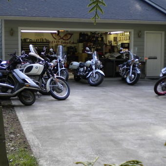 Motorcycle Collection and Garage Workspace - Capt'n Phillips from Friday Harbor, WA