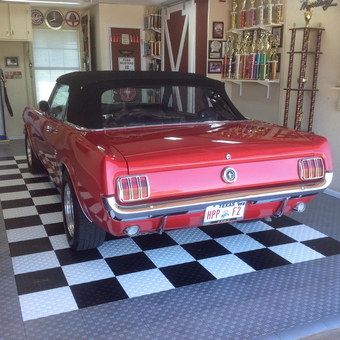 Classic Car Garage with Checkered Floor and Trophies - Steve from Van Alstyne, Texas