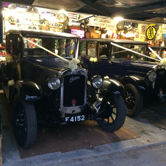 Vintage Austin Cars and Classic Garage Decor - Gadgets from Butleigh. Glastonbury, Somerset. United Kingdom