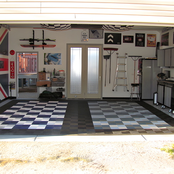 Checkered Garage Floor, Wall Cabinets, Tool Storage - Chummily from Chicago, IL