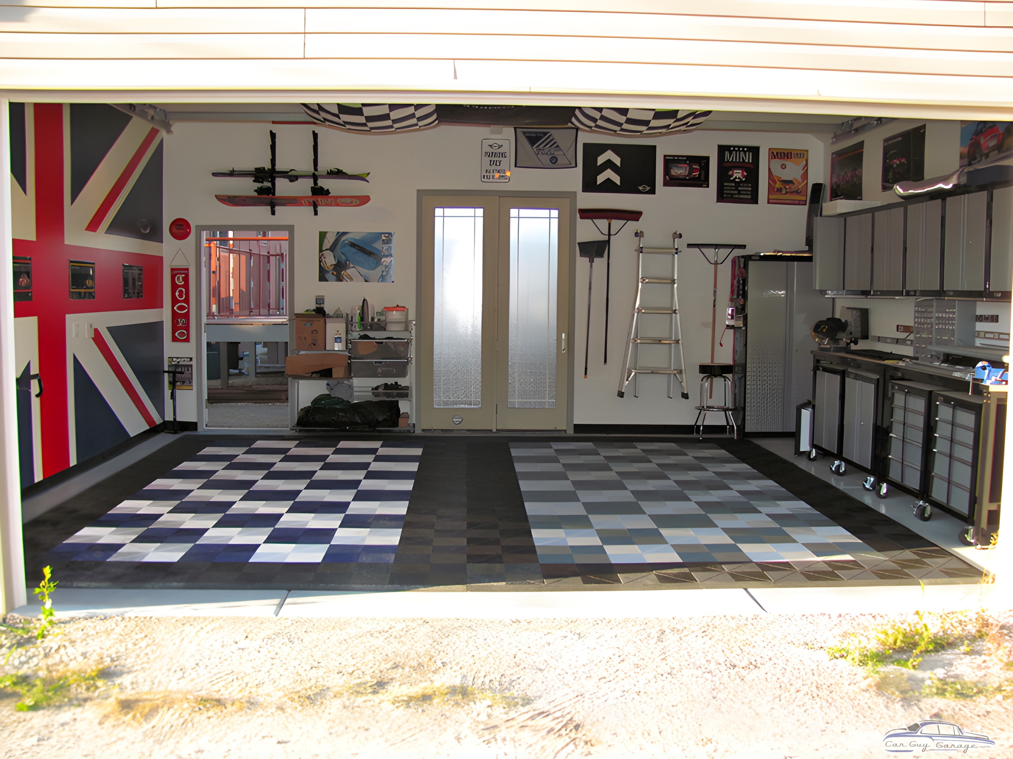 Checkered Garage Floor, Wall Cabinets, Tool Storage - Chummily from Chicago, IL