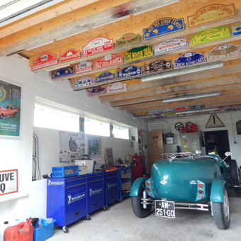 Classic Car Garage with Tool Chests and Wall Decor - Phil Trahair from Enquin sur Baillons, France